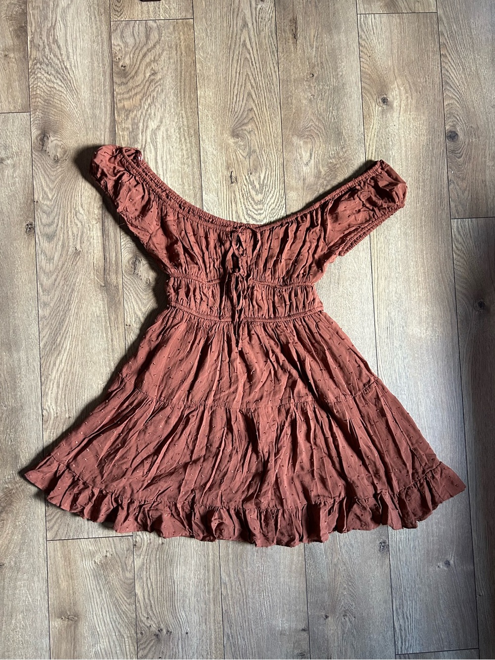 Aeropostale Off-Shoulder Burnt Orange Mini Dress